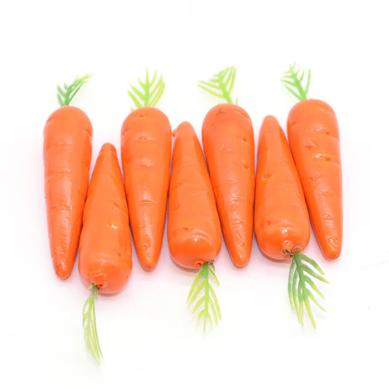 25/50pcs Mini Fake Vegetable Simulation Easter Plastic Artificial Carrot DIY Craft Home Wedding Birthday Party Easter Decoration