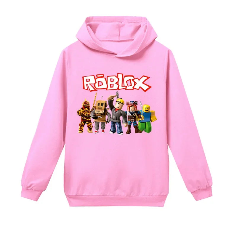 Robloxing Cartoon Anime Children Costume Spring Hoodie Kids Clothes Funny Haruno Sakura Hoodies for Teen Girls Baby Sweatshirt