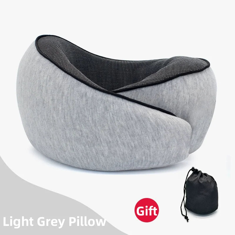 Memory Foam Travel Neck Pillow U-shaped Pillow Snail Style Travel Neck Support Portable Adjustable Soft Noon Break Sleep Pillows