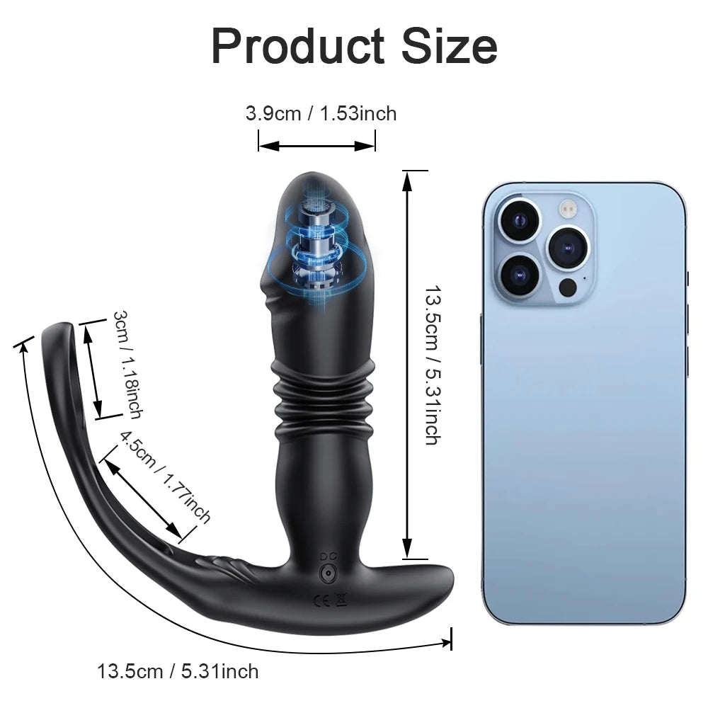 APP Control Telescopic Butt Plug Anal Vibrator Sex Toys for Men Ass Anal Dildo Prostate Massager Men Bluetooth Buttplug 9 Modes