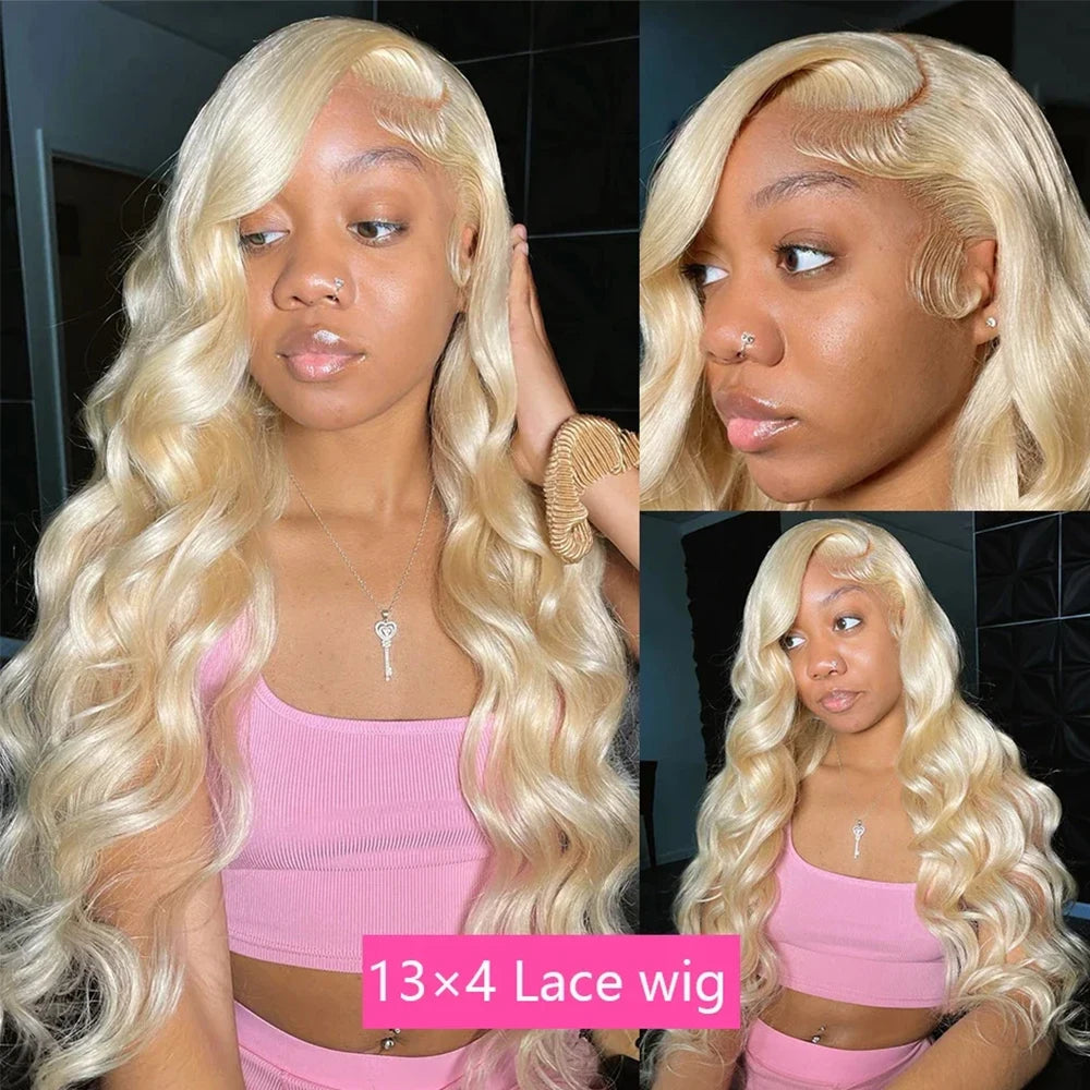 Blonde Body Wave Lace Front Wig 13x6 HD Transparent Lace 13x4 Human Hair Wig 613 Pre Plucked Full Frontal Wigs For Black Women