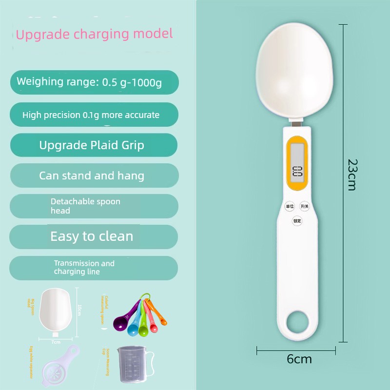 Electronic Scale Measuring Spoon Scale Grams Milk Powder Baby Baby Solid Food with Weighing Scale Measuring Spoon Measuring Spoon Kitchen Baking Flour