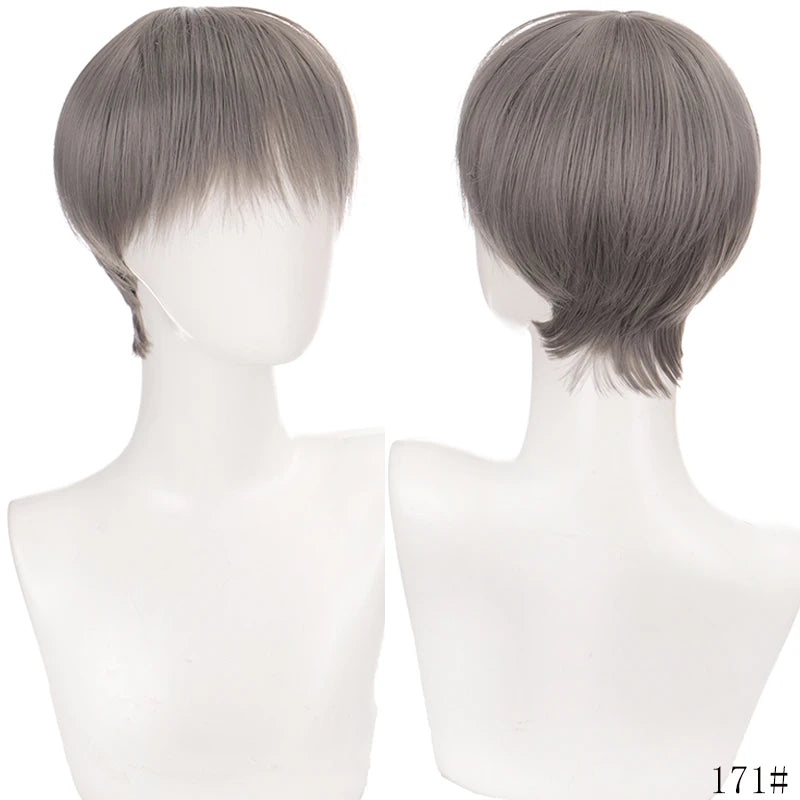 TALANG Men's Synthetic Wigs Short Straight Bangs For Male Boy Cosplay Anime Daily Party Wig Heat Resistant
