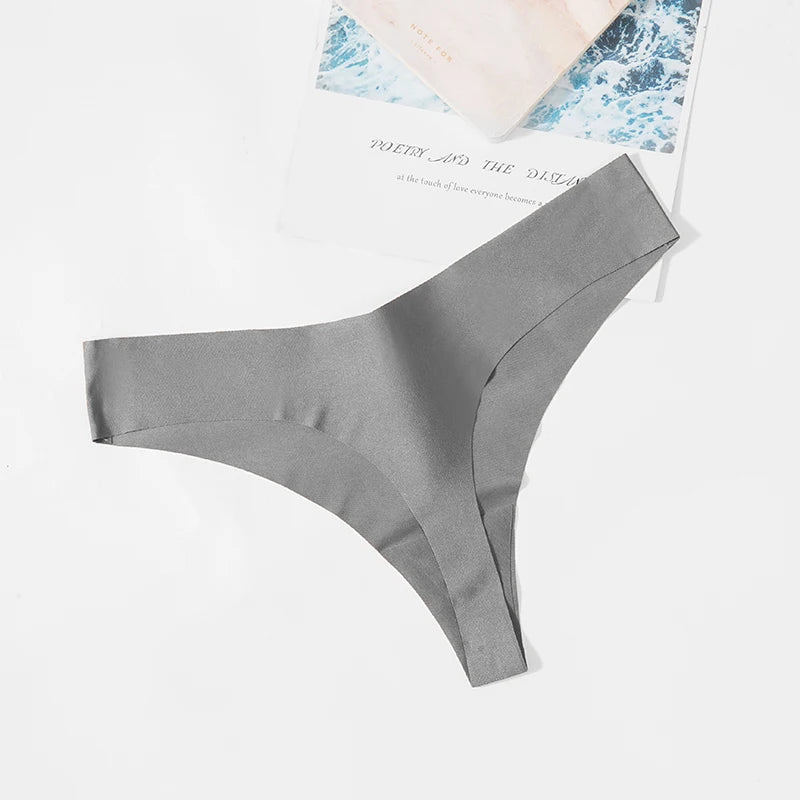 TrowBridge 6PCS/Set Women's Panties Seamless Female Thongs Soft Silk Satin Underwear Sexy Lingerie Fashion Cozy Sports G-Strings
