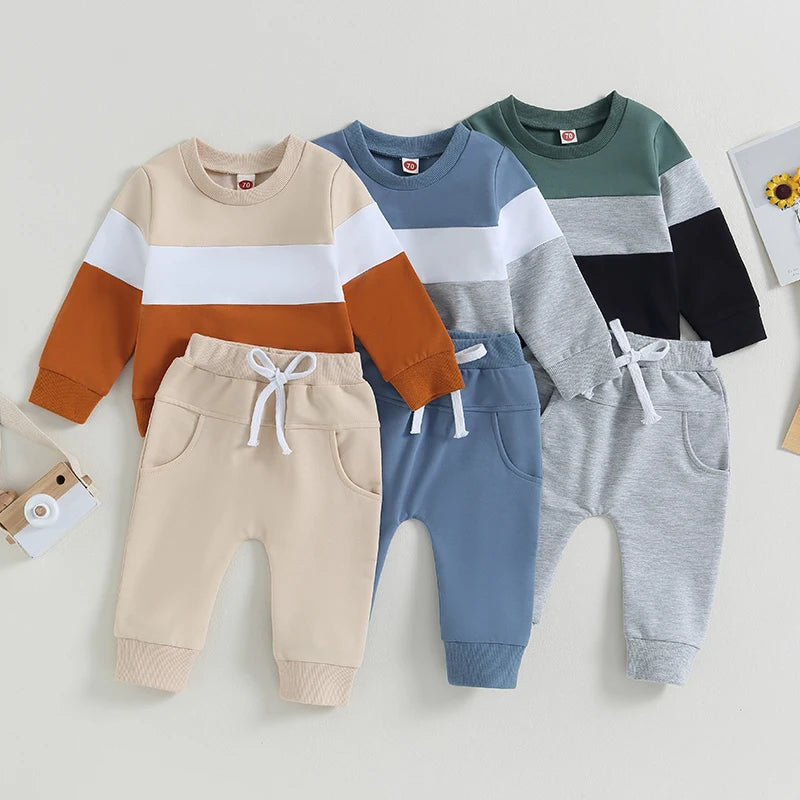 Baby Clothes Newborn Girl Boy Autumn 2Pcs Set Cotton Rainbow Top Pants fall Outfits Clothes Baby Girls Clothing Suit