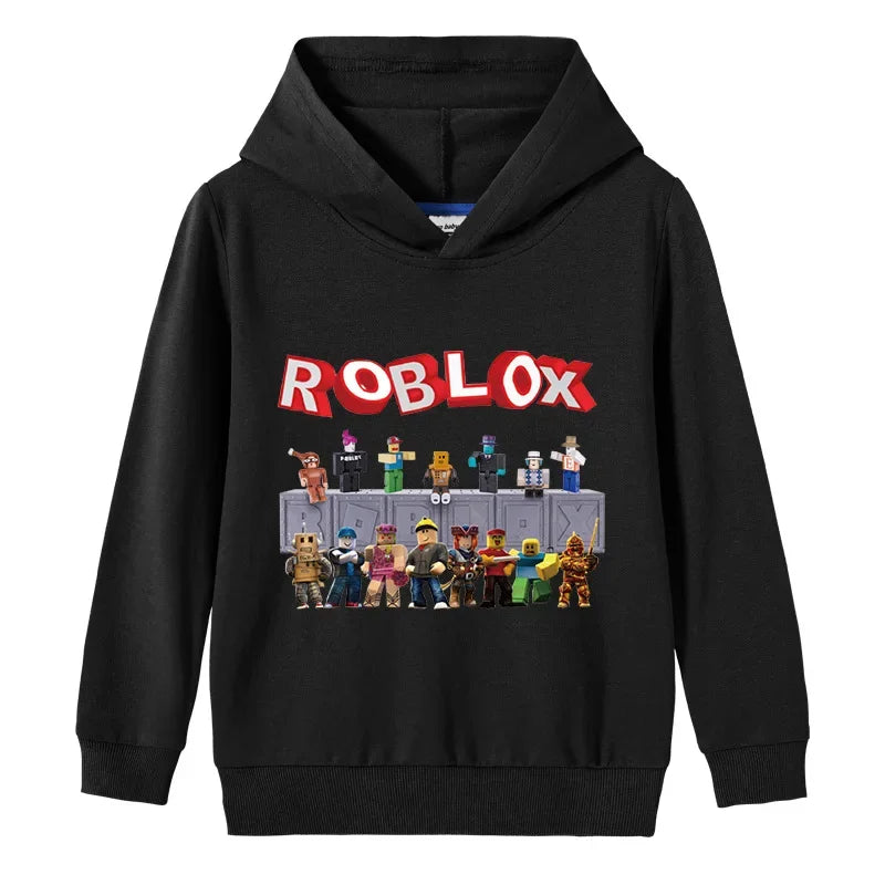 Robloxing Cartoon Anime Children Costume Spring Hoodie Kids Clothes Funny Haruno Sakura Hoodies for Teen Girls Baby Sweatshirt