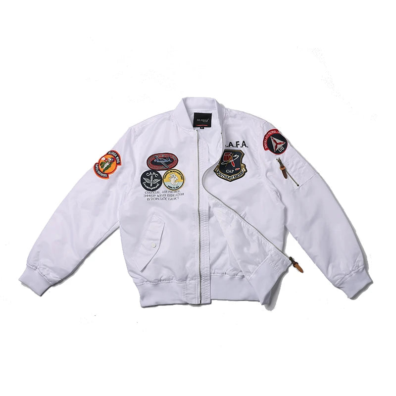2024 Embroidered Military Patches vintage men thin clothes brands Top gun MA1 bomber flihgt jacket pilot coat windbreaker