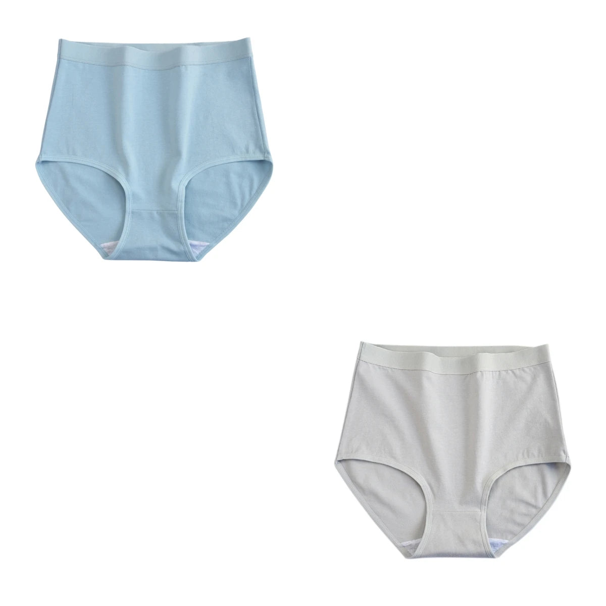 2Pcs/Set Cotton Panties Women Seamless Underwear High Rise Panties Solid Color Female Underpants Sexy Lingerie M-XXXL Comfort