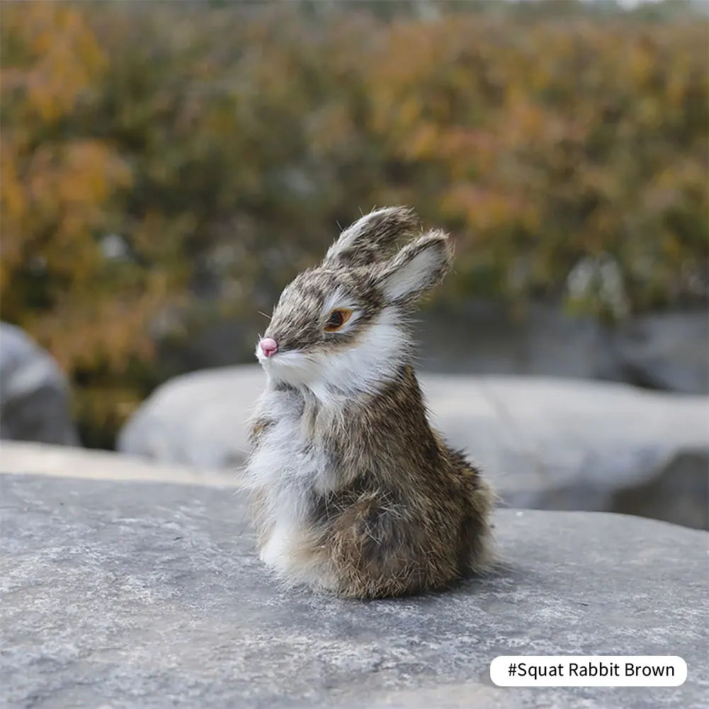 Simulation Plush Toys Action Figures Kids Gift Simulation Rabbit Toy Squatting Model Home Decoration Rabbit Model Easter Rabbits