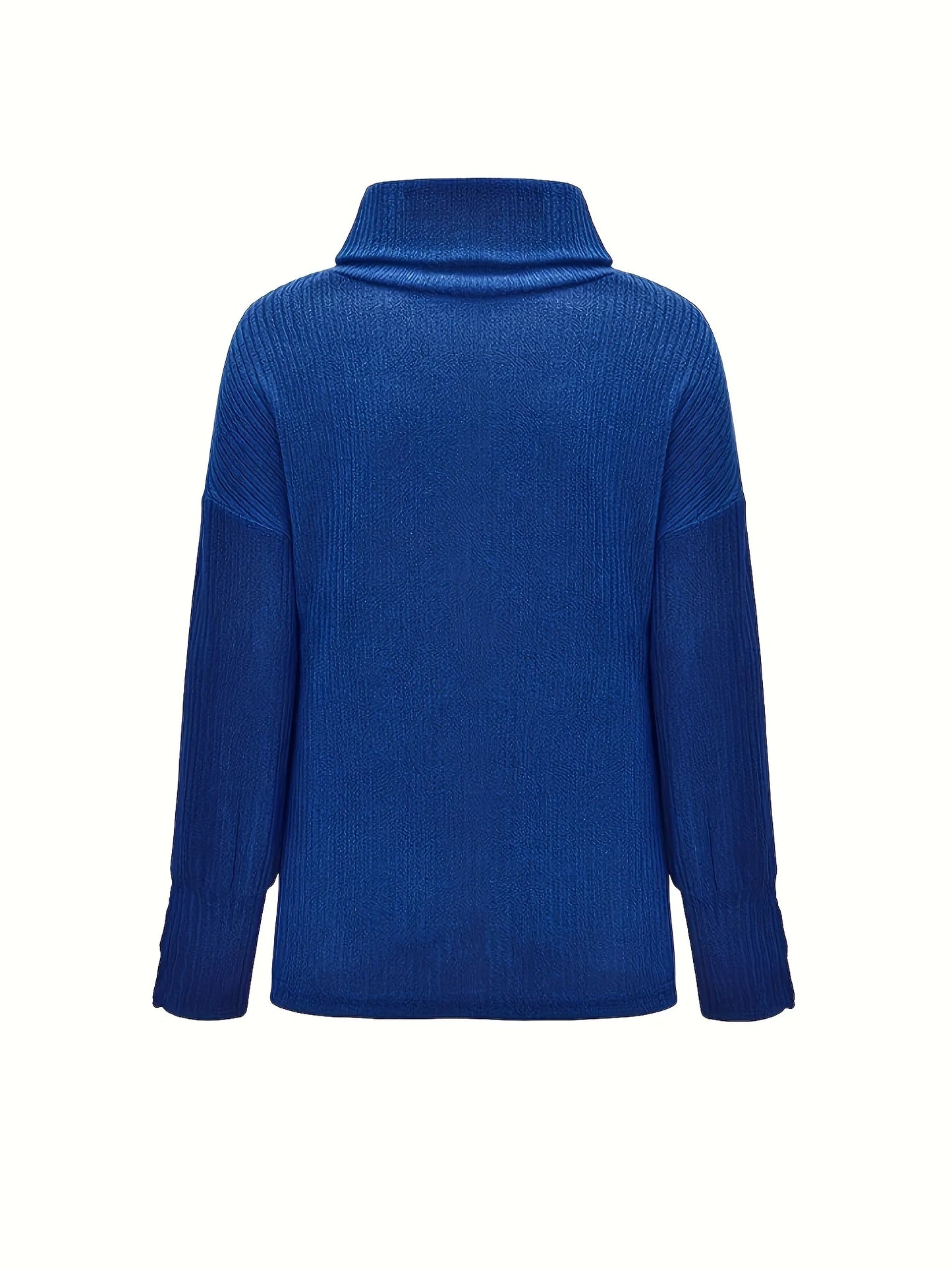 Plus Size Women's Long Sleeve Turtleneck Tops Pullovers Knitted Loose Sweater