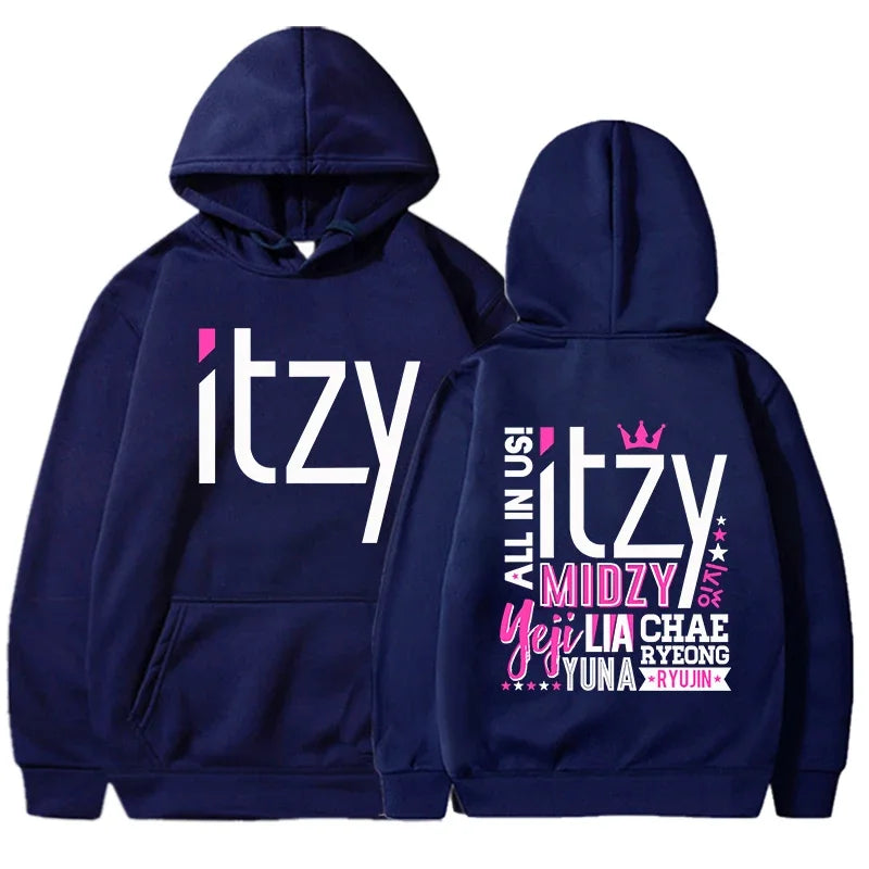 New Fashion Kpop Men Women Hoodies ITZY Printed Sweatshirt Autumn and Winter Casual Long Sleeve Hooded Kpop Tops
