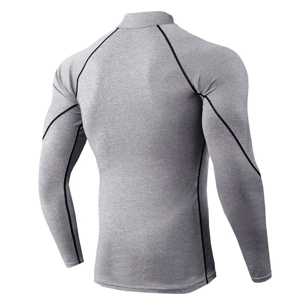 Men Running T shirt Quick Dry Bodybuilding Sport Shirt Long Sleeve Compression Top Fitness Tight Rashgard Gym T-Shirt Men