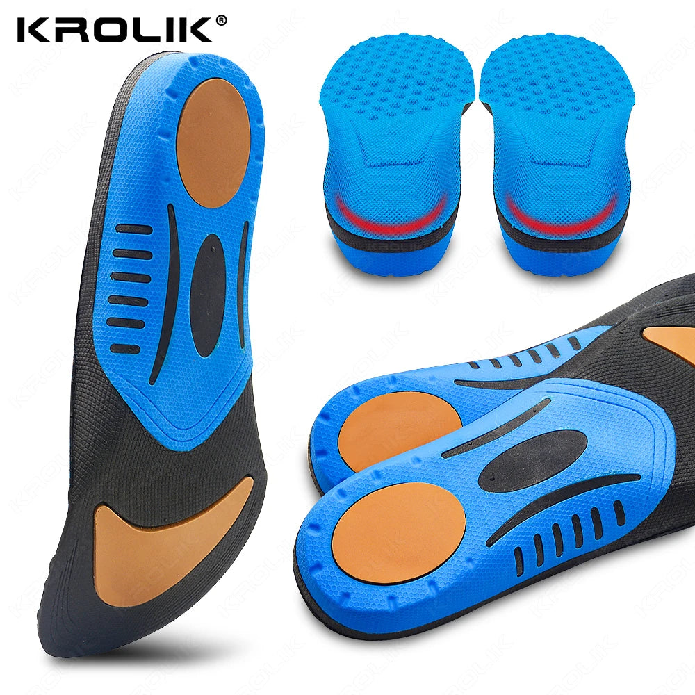 Krolik Orthotic Gel Insoles For Sneaker Orthopedic Flat Foot Cushion Insert Arch Support Pad Foot Pain-relieving Man Women