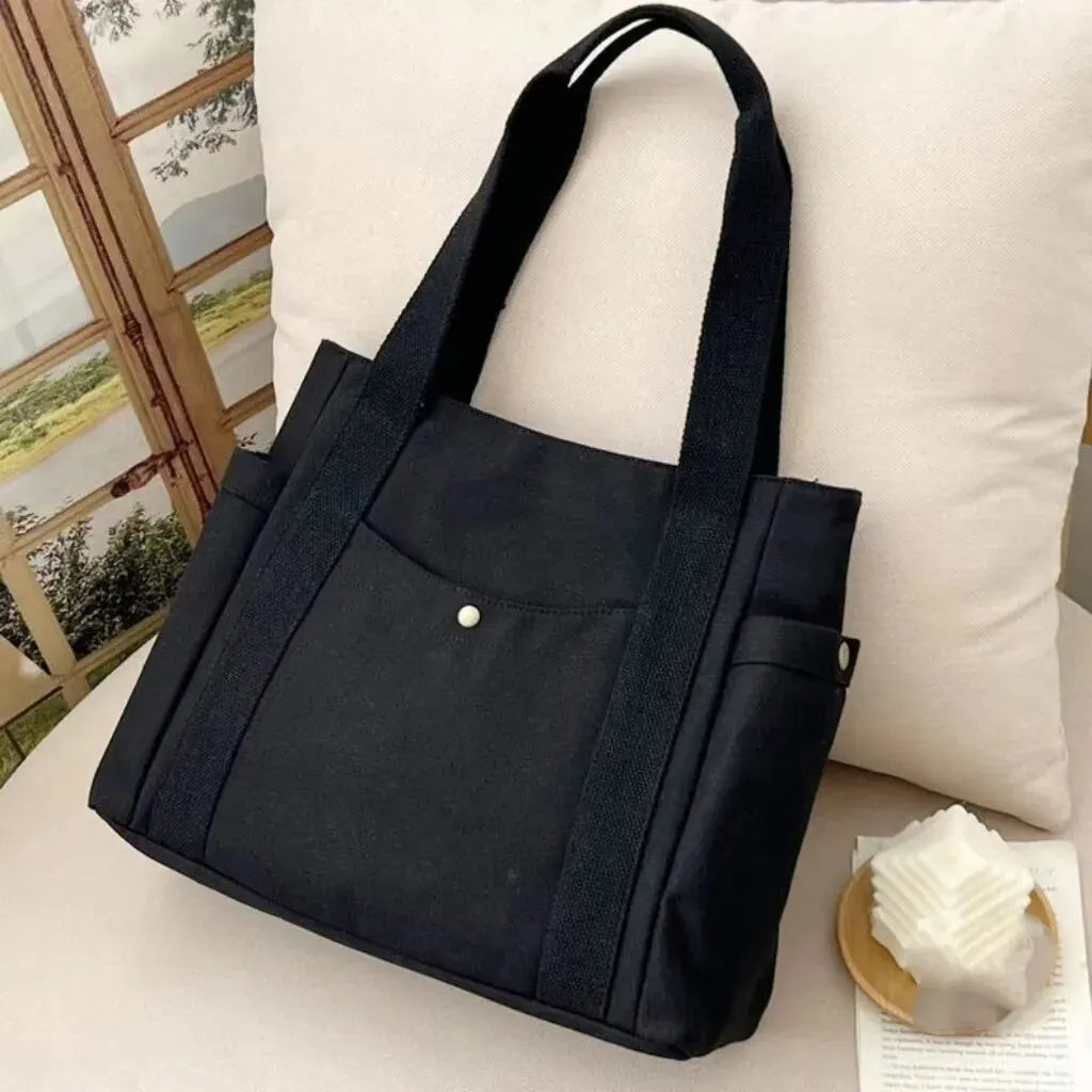 Large Capacity Tote Canvas Bag for Work Outgoing High Appearance Commuting Versatile Art Student Clothing Book Shoulder Bag Bag