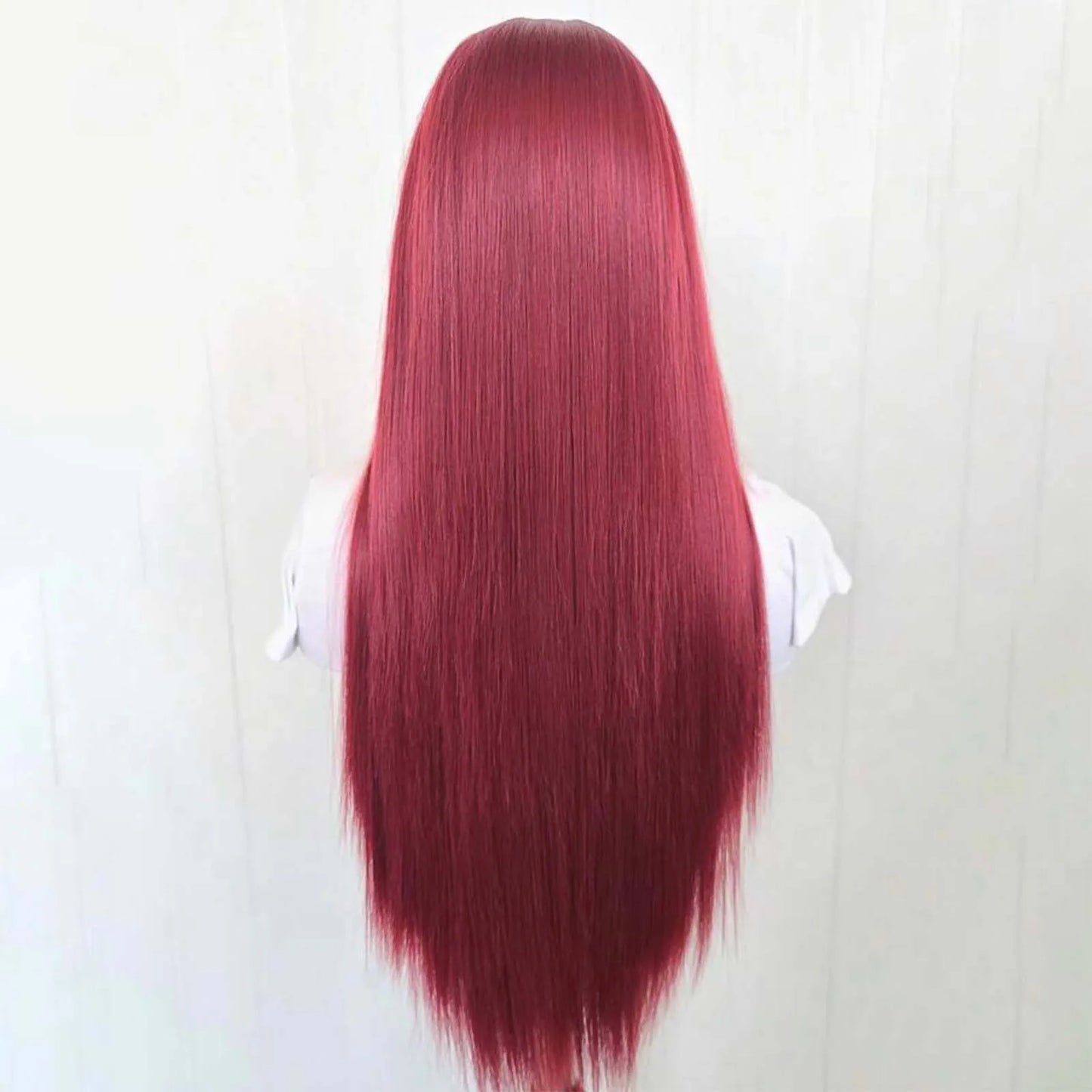Red Wig Straight Synthetic Lace Front Wig Long Red Hair Wig Glueless Wigs Ready to Wear Burgundy Colored Lace Wigs for Women
