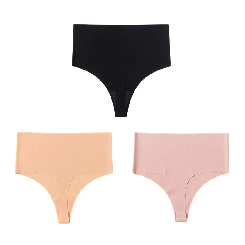 TrowBridge 3PCS/Set Women's Panties High Waist Thongs Seamless Underwear Sexy Lingerie Woman Comfort G-Strings Sports Underpants