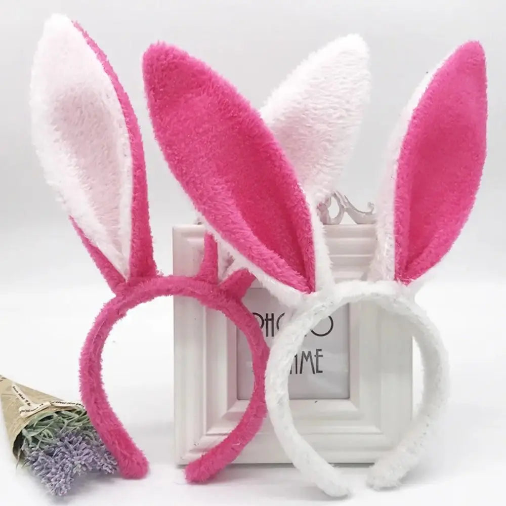 Cute Colorful Bunny Ear Easter Headbands Plush Adult Kids Headwear Rabbit Ear Hair Accessories Masquerade Tiara Adult Children