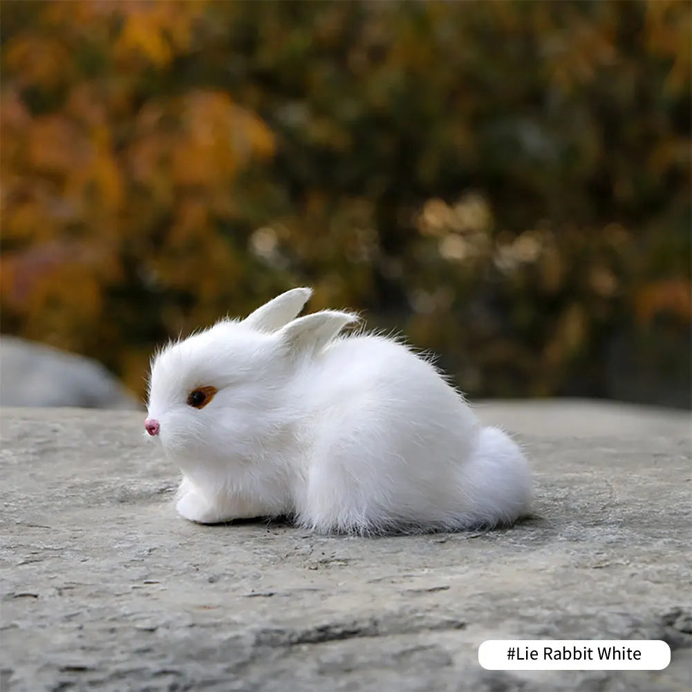 Simulation Plush Toys Action Figures Kids Gift Simulation Rabbit Toy Squatting Model Home Decoration Rabbit Model Easter Rabbits