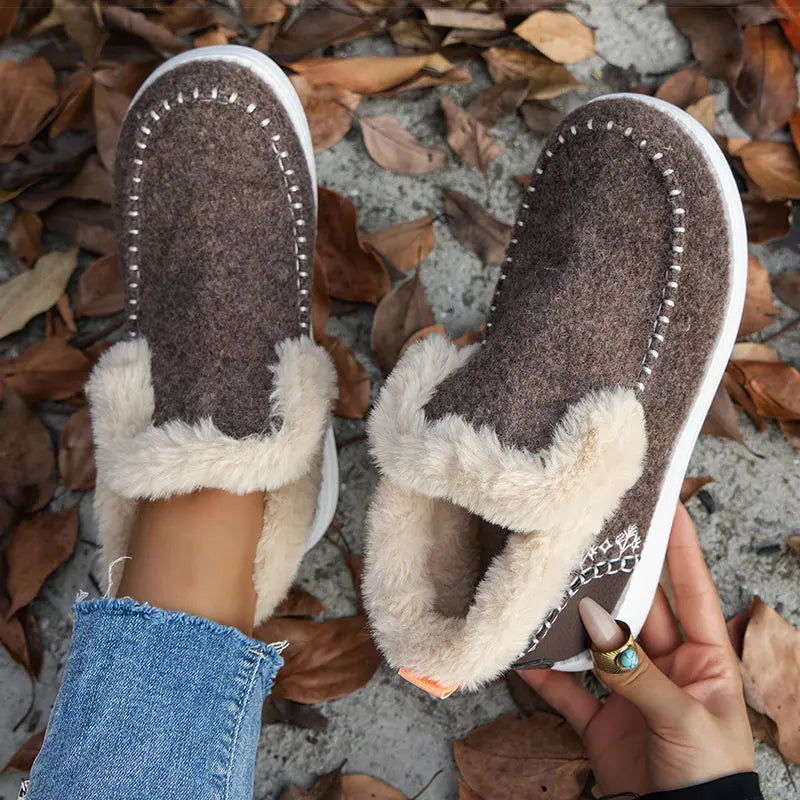 Women's Boots 2024 New Women Winter Boots Fur Shoes Women Ankle Boots Snow Botas Mujer Slip On Winter Shoes Female Flat Footwear