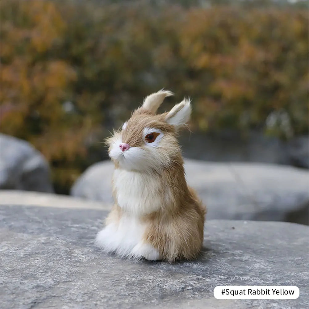 Simulation Plush Toys Action Figures Kids Gift Simulation Rabbit Toy Squatting Model Home Decoration Rabbit Model Easter Rabbits