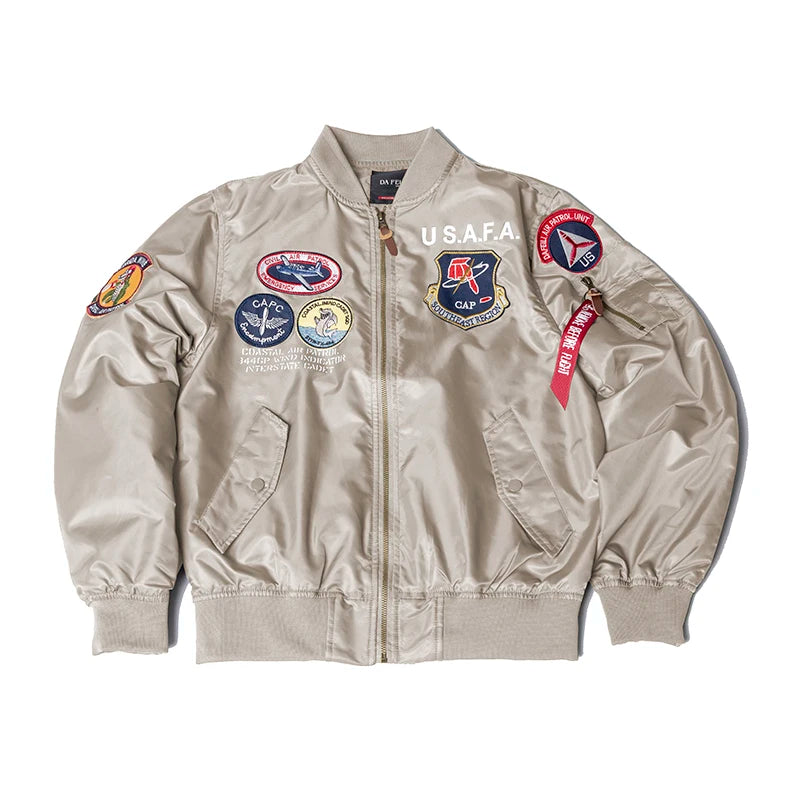 2024 Embroidered Military Patches vintage men thin clothes brands Top gun MA1 bomber flihgt jacket pilot coat windbreaker