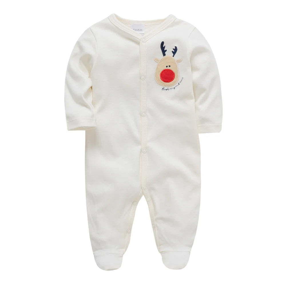 KAVKAS 1/3 Pcs Baby Boys Rompers Cartoon Print Overalls Cotton Infant Clothing Kids Jumpsuit Newborn Pajimas 0-3 Months