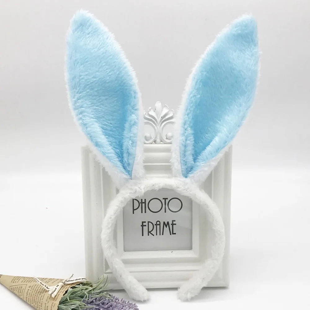 Cute Colorful Bunny Ear Easter Headbands Plush Adult Kids Headwear Rabbit Ear Hair Accessories Masquerade Tiara Adult Children