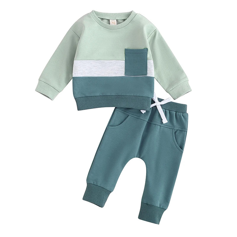 Baby Clothes Newborn Girl Boy Autumn 2Pcs Set Cotton Rainbow Top Pants fall Outfits Clothes Baby Girls Clothing Suit