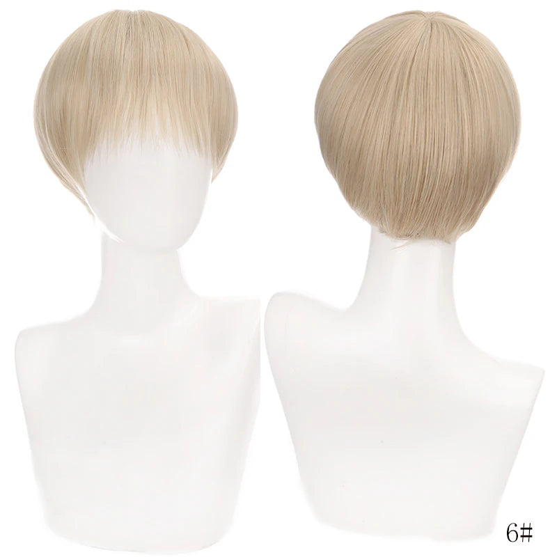 TALANG Men's Synthetic Wigs Short Straight Bangs For Male Boy Cosplay Anime Daily Party Wig Heat Resistant
