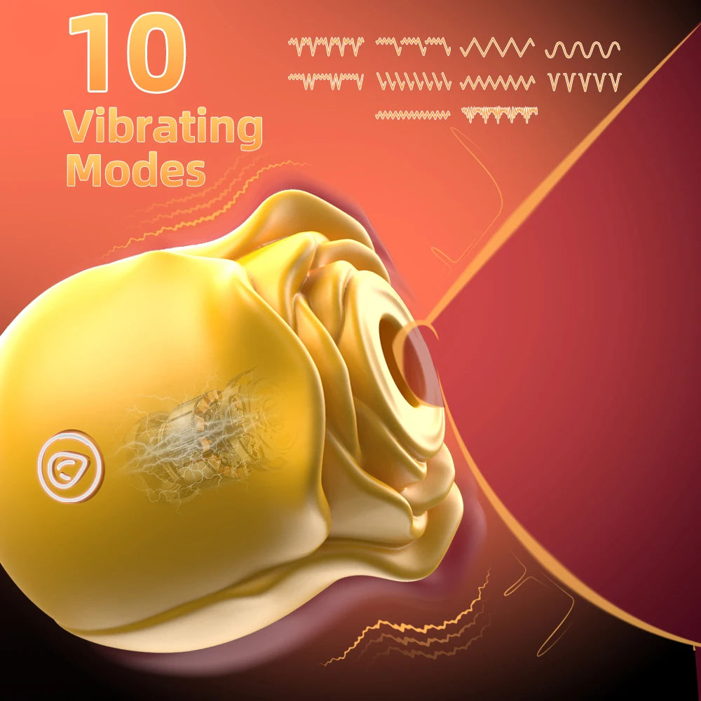 1PC Rose Flower 2 In 1 Vibrator Sucking Beating Nipple Clitoral Stimulator Powerful G-spot Vaginal Vibrator Sex Toys for Women