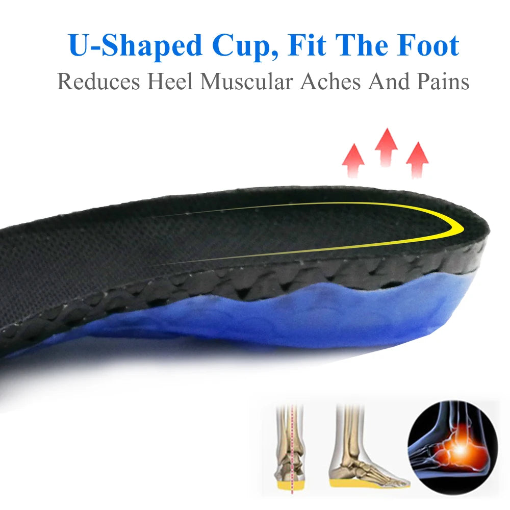 Premium Silicone Gel Insoles With Spring Shock Absorption Cushioning Sports Insole Orthopedic Insert Plantar Fasciitis Feet Care