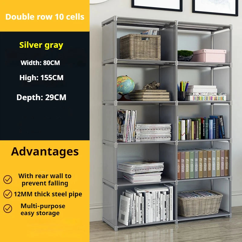 Simple Bookshelf Multi-layer Easy Assembly Bookcase Book Display Rack Easy Assembly Book Holder Book Organizer Debris Rack Shelf