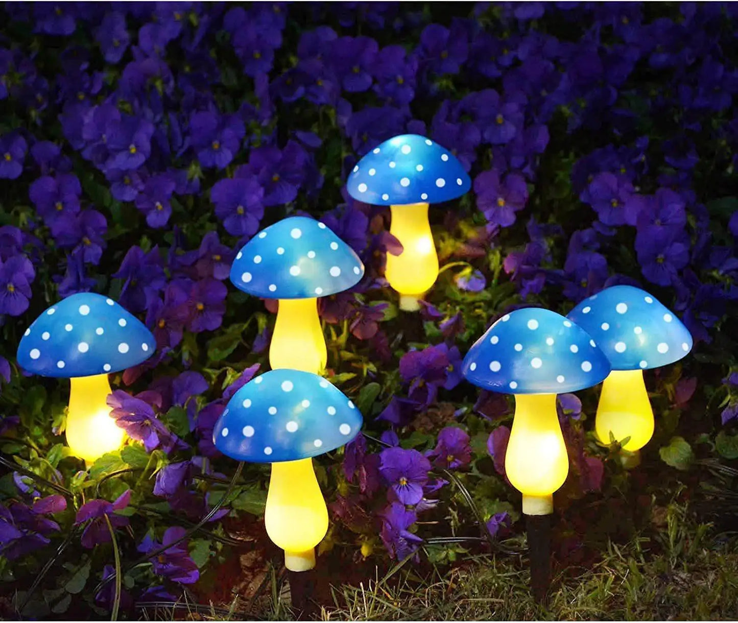 6 heads Solar Mushroom Light Garden Outdoor Waterproof Sunlight Lamps Garden Pathway Easter Halloween Xmas Christmas Decoration