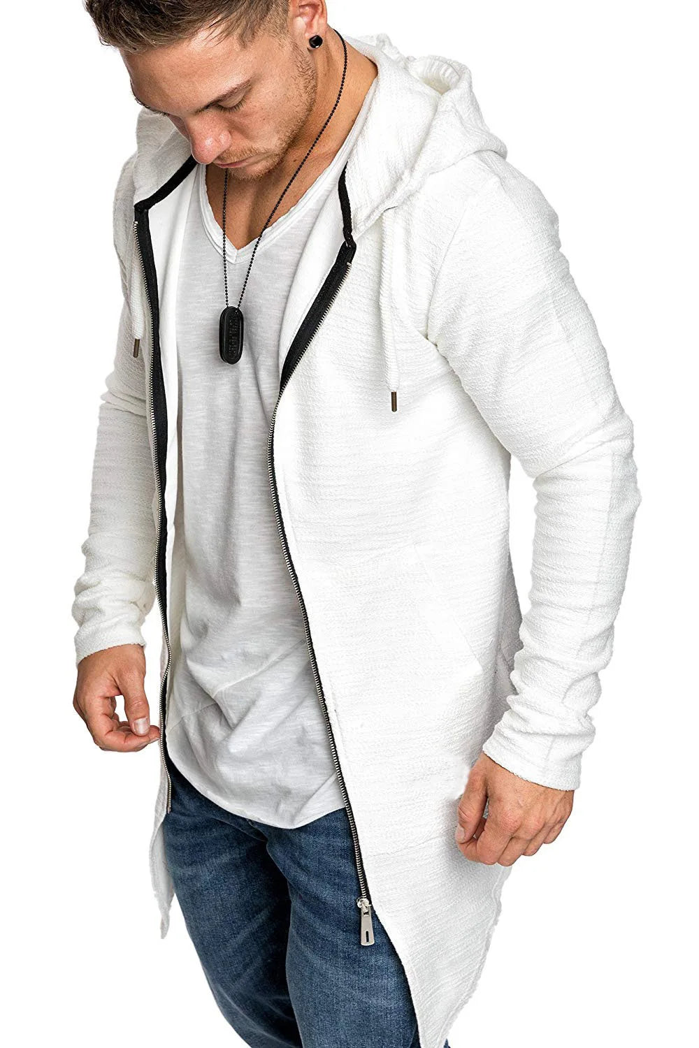 2024 New Spring Men's Classic Fashion Trend Long Windbreaker Men Casual Loose Large Size High-Quality Hooded Coat jacket