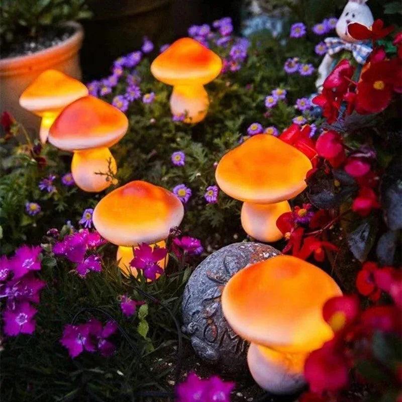 6 heads Solar Mushroom Light Garden Outdoor Waterproof Sunlight Lamps Garden Pathway Easter Halloween Xmas Christmas Decoration