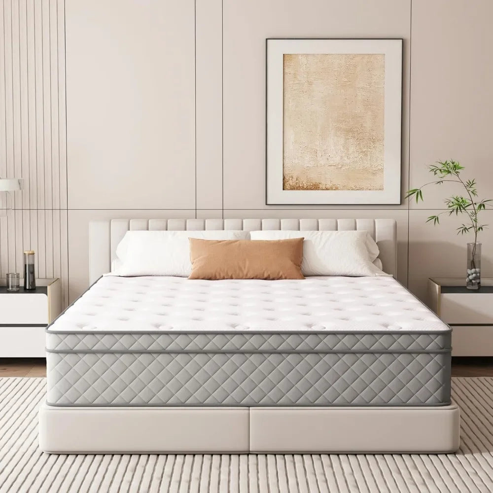 Full Mattress, 12 Inch Cooling-Gel Memory Foam and Pocket Spring Hybrid Mattress, Full Size Mattress in a Box, CertiPUR-US