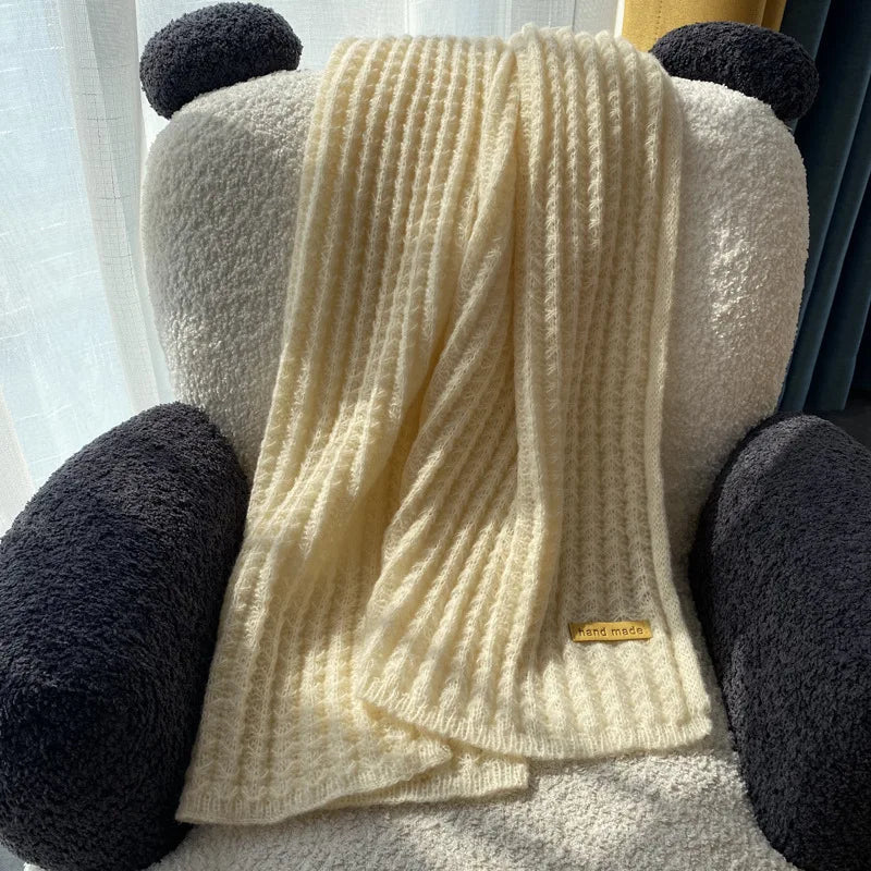Scarf female winter new Korean version of the atmosphere sense of double-sided students cute warm thickened knitting senior sens
