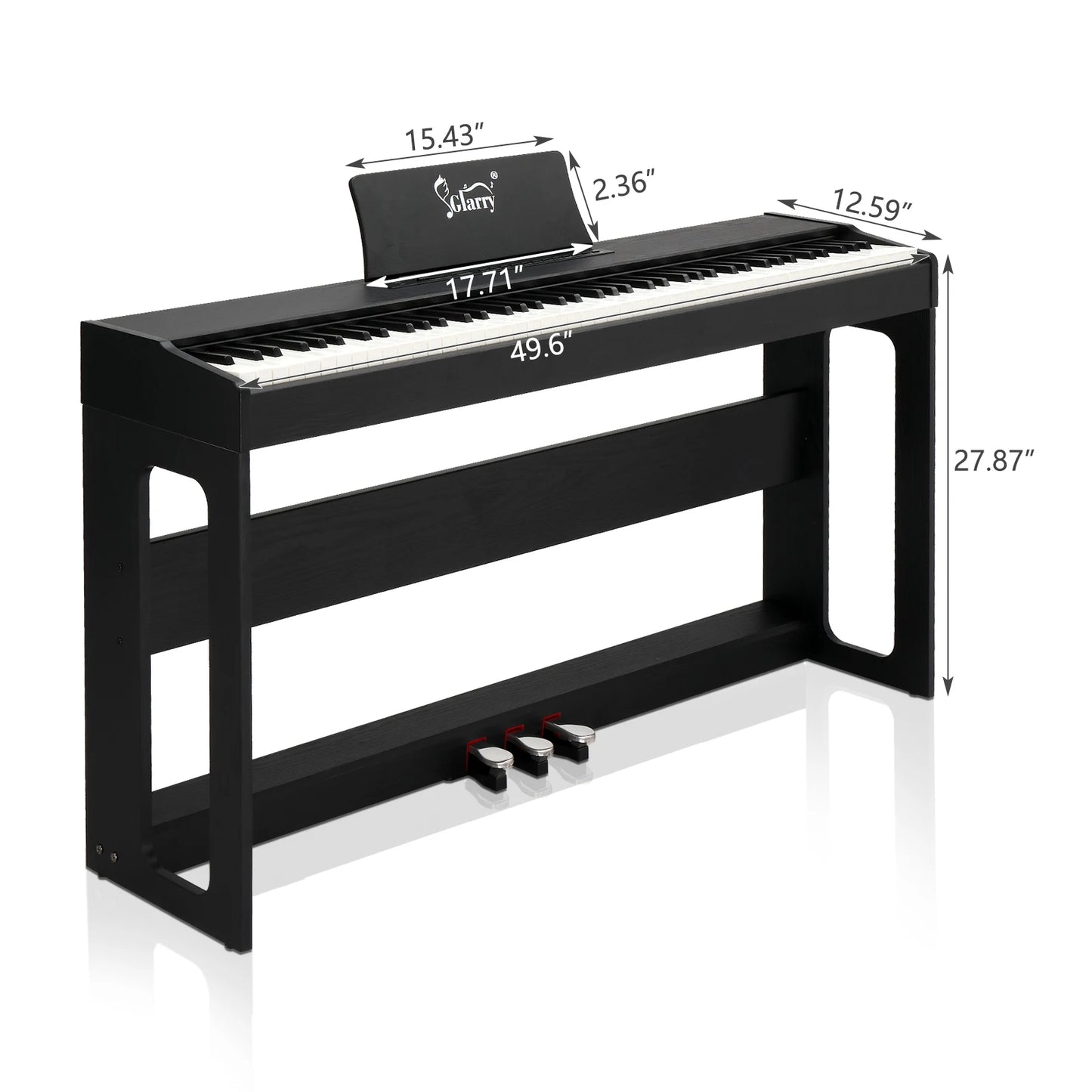 Glarry GDP-104/A-815 88-key Heavy Hammer Keyboard Vertical Black Electric Piano Without Cover United States