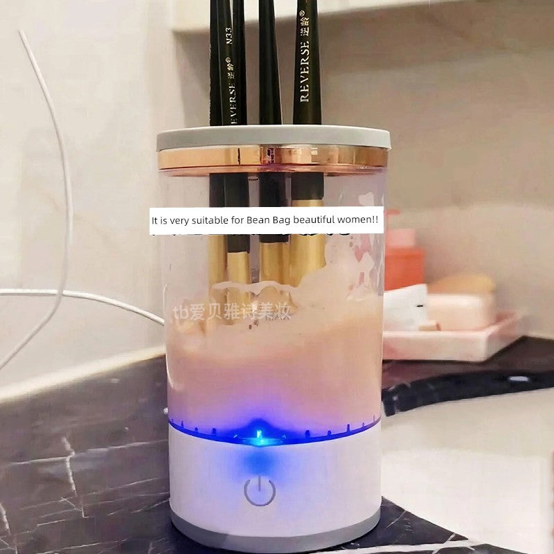 Immersive Cleaning Makeup Brush! Electric Washing and Drying Integrated Makeup Brush Cleaner Automatic Powder Puff Cleaning Tools Drying