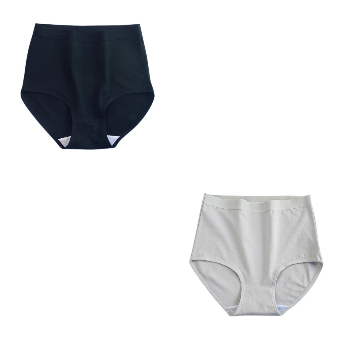 2Pcs/Set Cotton Panties Women Seamless Underwear High Rise Panties Solid Color Female Underpants Sexy Lingerie M-XXXL Comfort