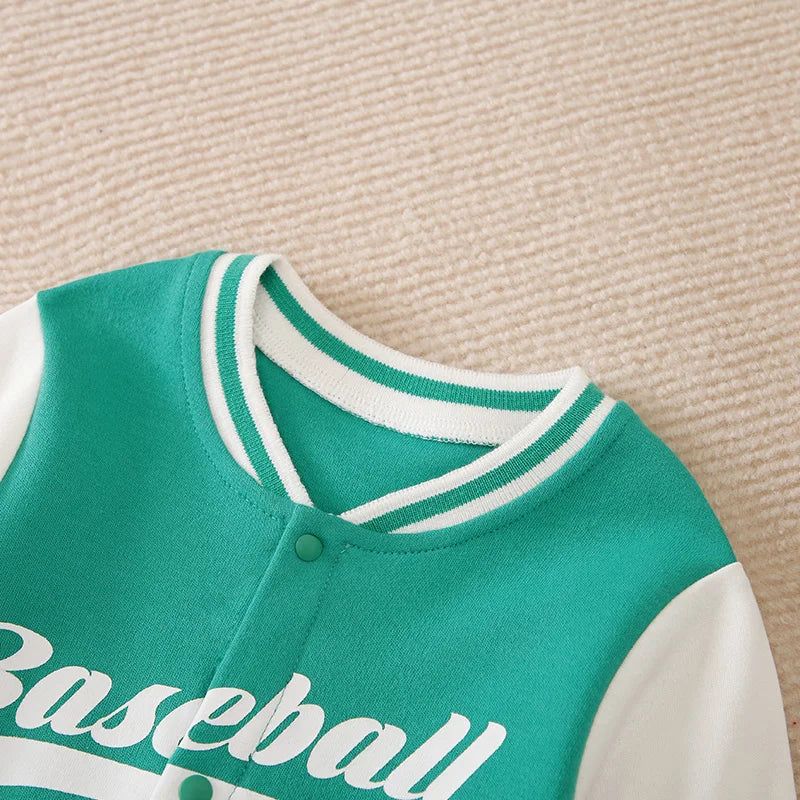 Spring And Autumn Boys And Girls Handsome Cool Baseball Jersey Cotton Comfortable Casual Long Sleeve Baby Bodysuit