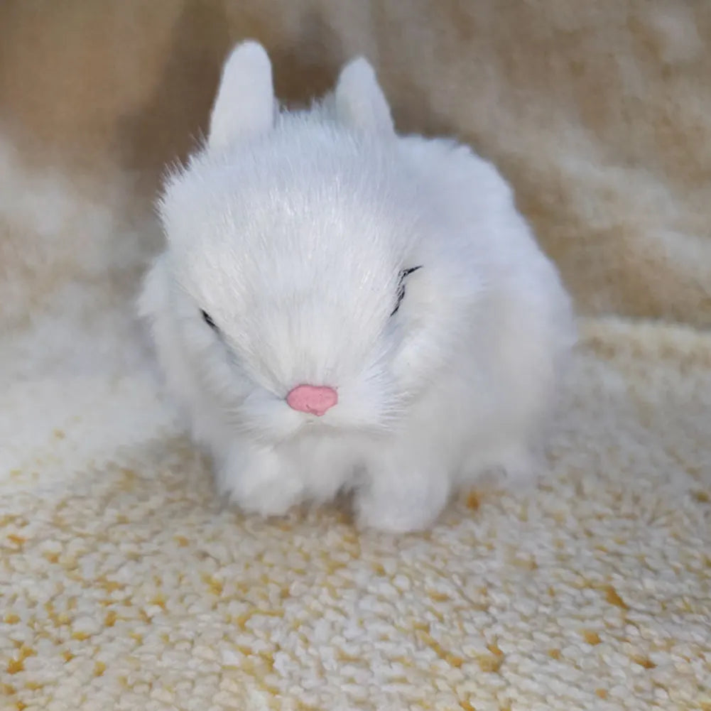 Simulation Plush Toys Action Figures Kids Gift Simulation Rabbit Toy Squatting Model Home Decoration Rabbit Model Easter Rabbits