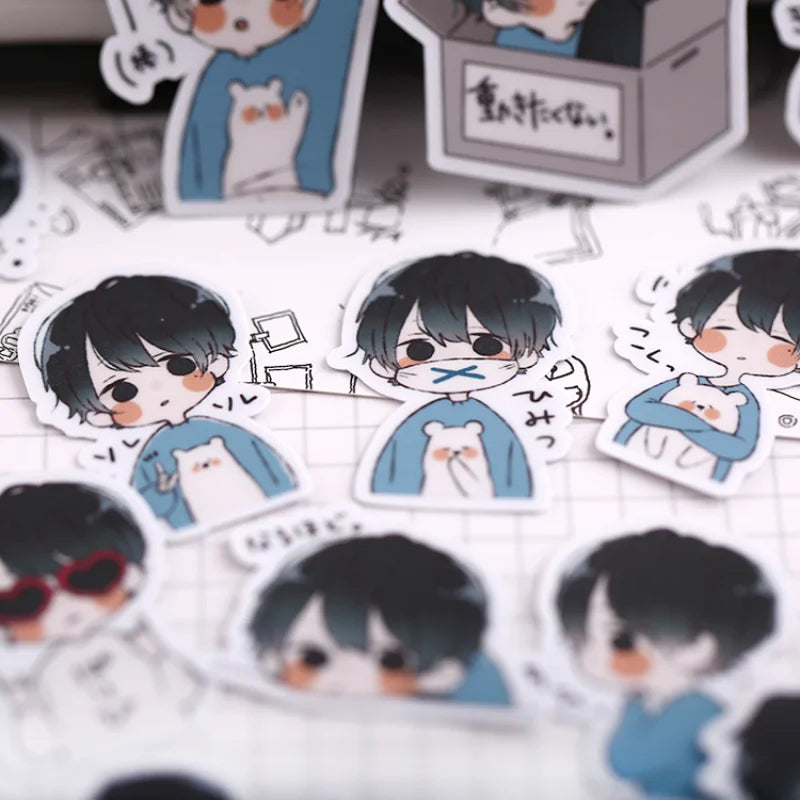 32pcs Cute Boy Stickers For Car Styling Waterproof Bike Motorcycle Phone Book Travel Luggage Toy Funny Sticker Bomb Decals