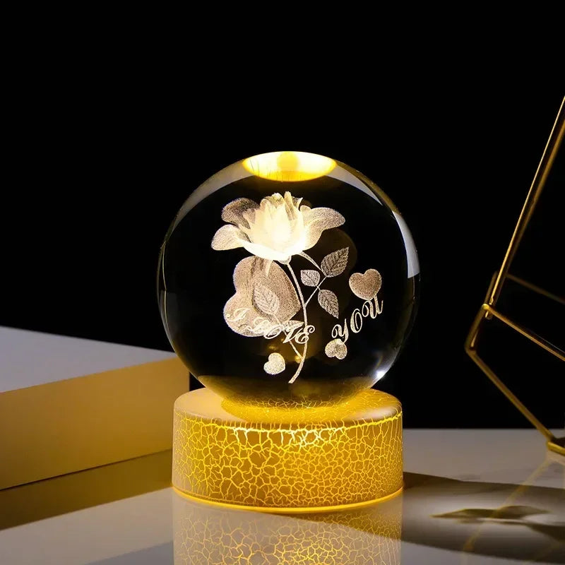 NEWHot Creat Crystal Ball USB Night Light With Milky Way galaxy LED Children Night Lamp For Bedroom Ambient Light Christmas Gift