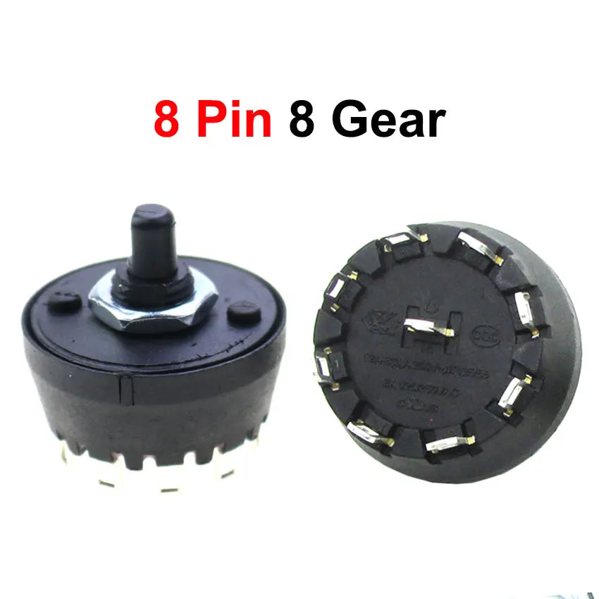 Cltgxdd 1PCS High Temperature Resistant Rotary Gear Switch 2 3 4 5 6 7 8 10 Pin Band Knob Switch Of Juicer Mixer