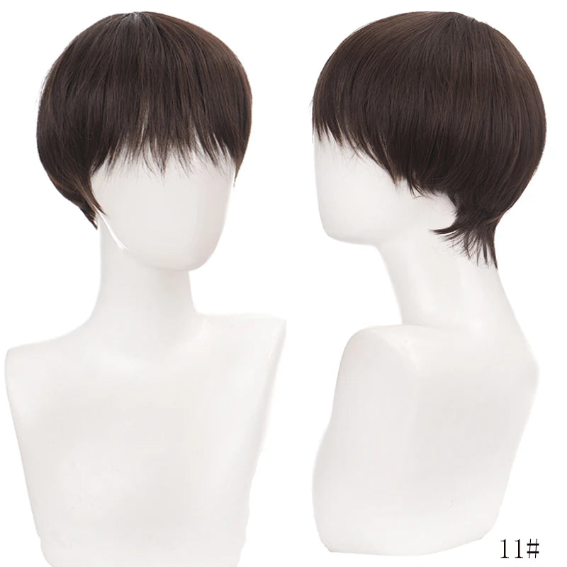 TALANG Men's Synthetic Wigs Short Straight Bangs For Male Boy Cosplay Anime Daily Party Wig Heat Resistant