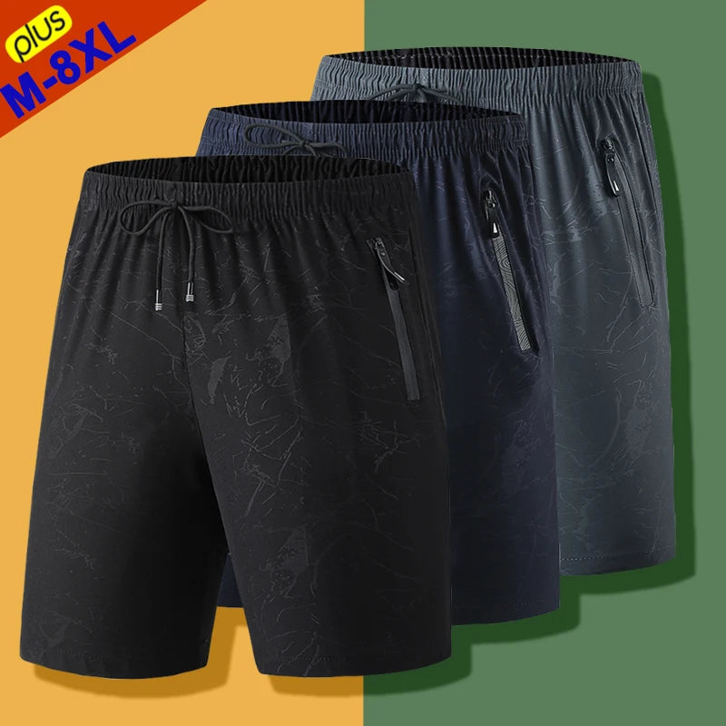 Plus size 7XL 8XL Summer Shorts Men Casula Sports Shorts Male Short Pants Fast Dry Cool House Dressing Boy Shorts Men Streetwear