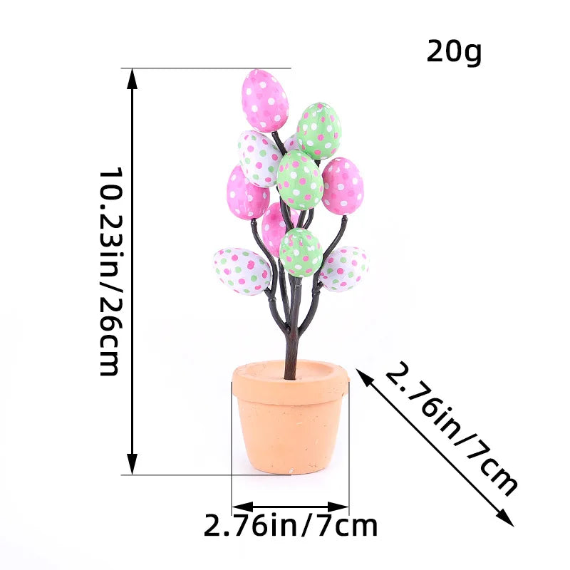 Easter Egg Potted Plant Artificial Tabletop Easter Egg Tree Decor for Easter Home Decor Centerpiece Flower Arrangement