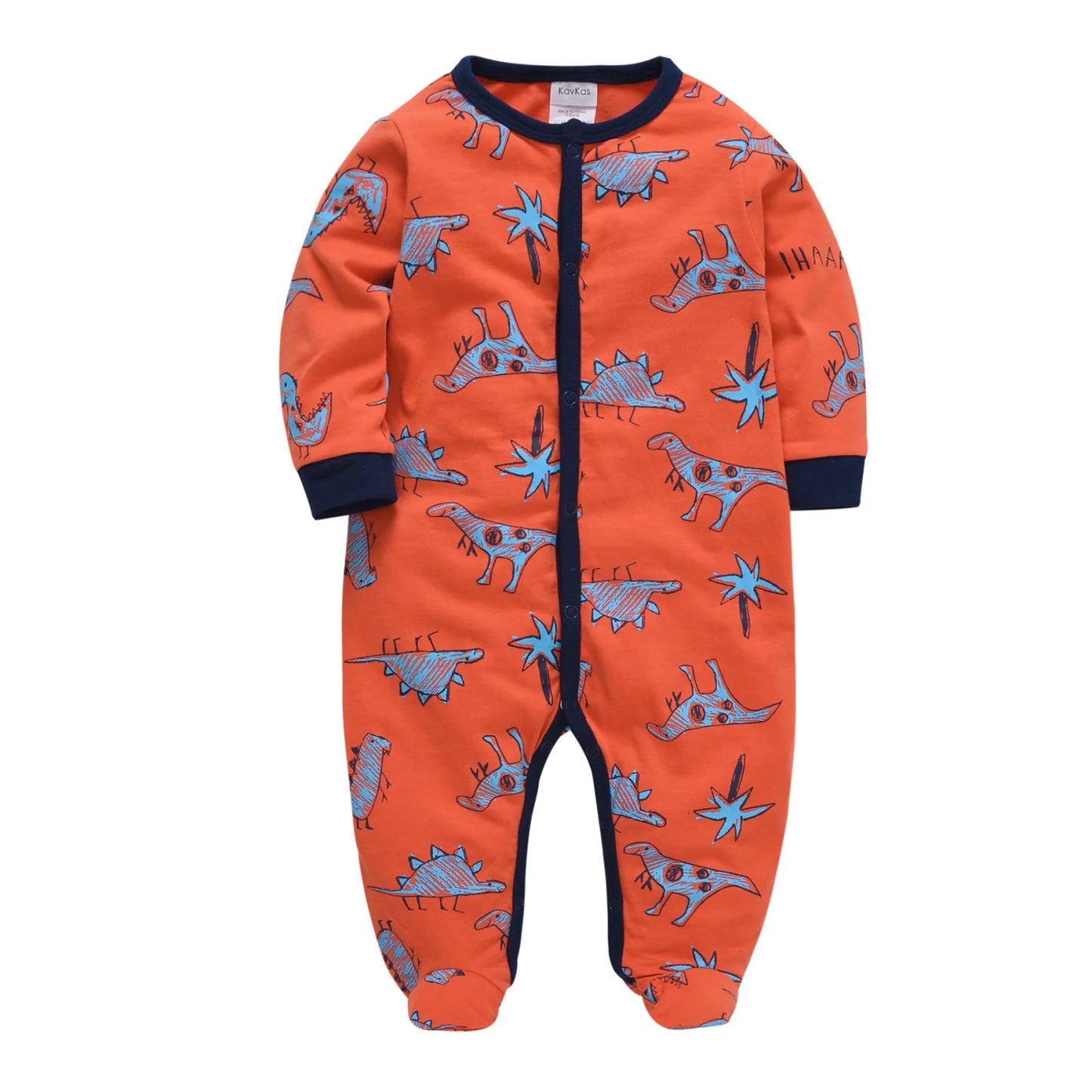 KAVKAS 1/3 Pcs Baby Boys Rompers Cartoon Print Overalls Cotton Infant Clothing Kids Jumpsuit Newborn Pajimas 0-3 Months