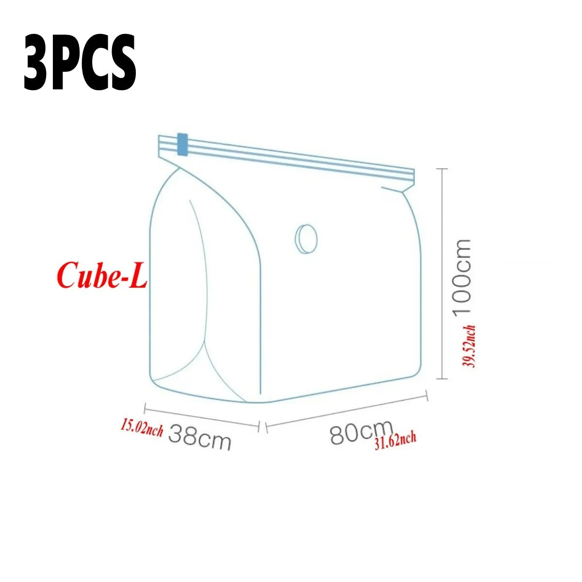 Cube Vacuum Storage Bags umbo Vacuum Seal Bags for Clothes, Bedding, Blanket, Comforter, Duvet, Pillow, Idea for Travel & Closet